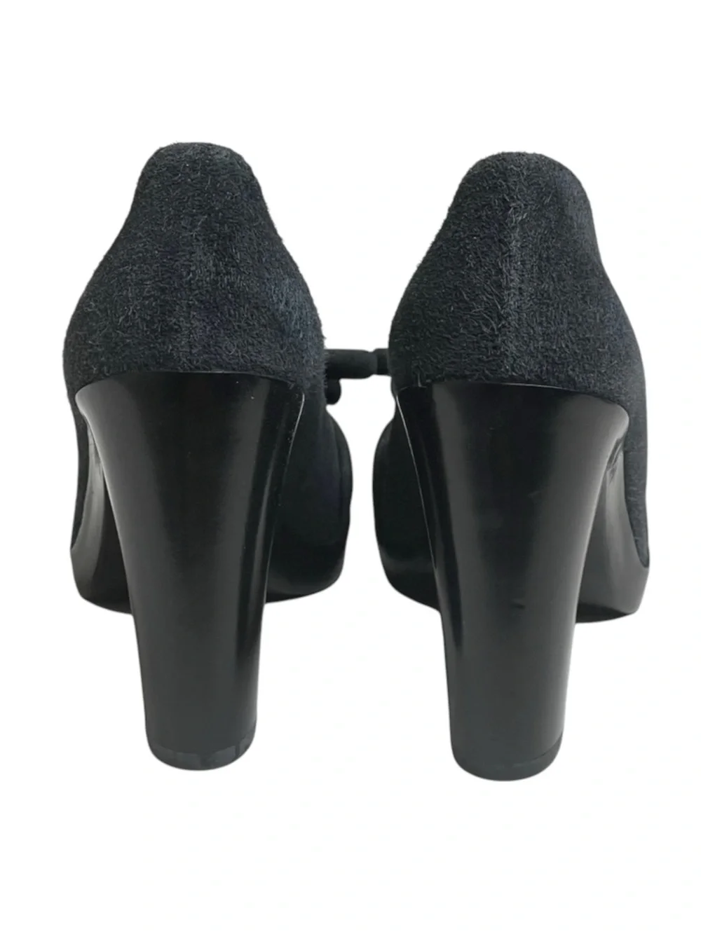 new Balenciaga ♚ Classic Suede Platform Heeled Loafer Pumps ♚ Navy Blue ♚ 35 5M